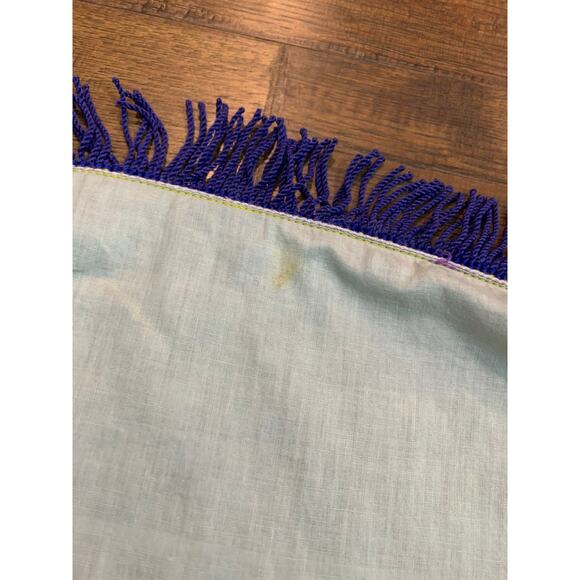 Vintage WW2 U.S. Navy Sweetheart Souvenir Satin Fringe Pillowcase - Blue Sister - Picture 9 of 11